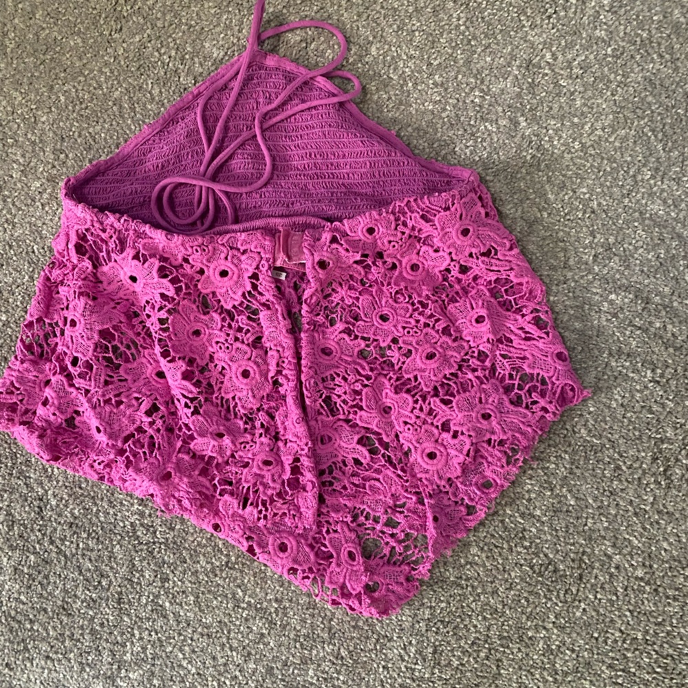 Free People Seychelle Lace Halter Top